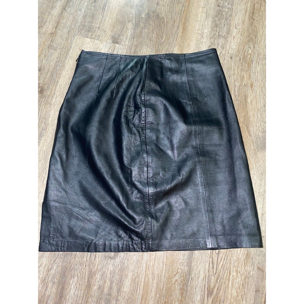 Croft and Borrow Lambskin Skirt, Black, sz 8